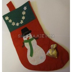 Різдвяна шкарпетка "сніговик"